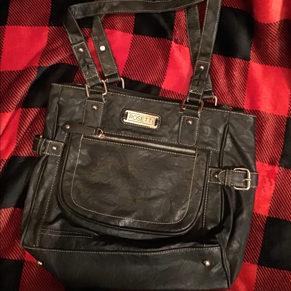 Rosetti Black Leather Handbag
